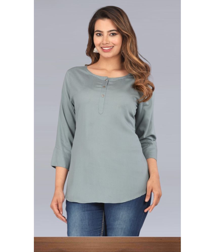     			Mjay Grey Melange Rayon Women's Regular Top ( Pack of 1 )