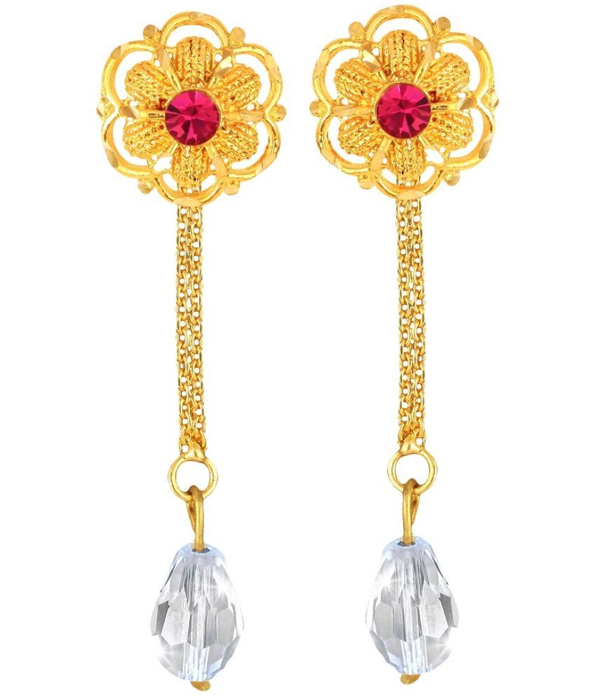     			VIVASTRI Golden Drop Earrings ( Pack of 2 )