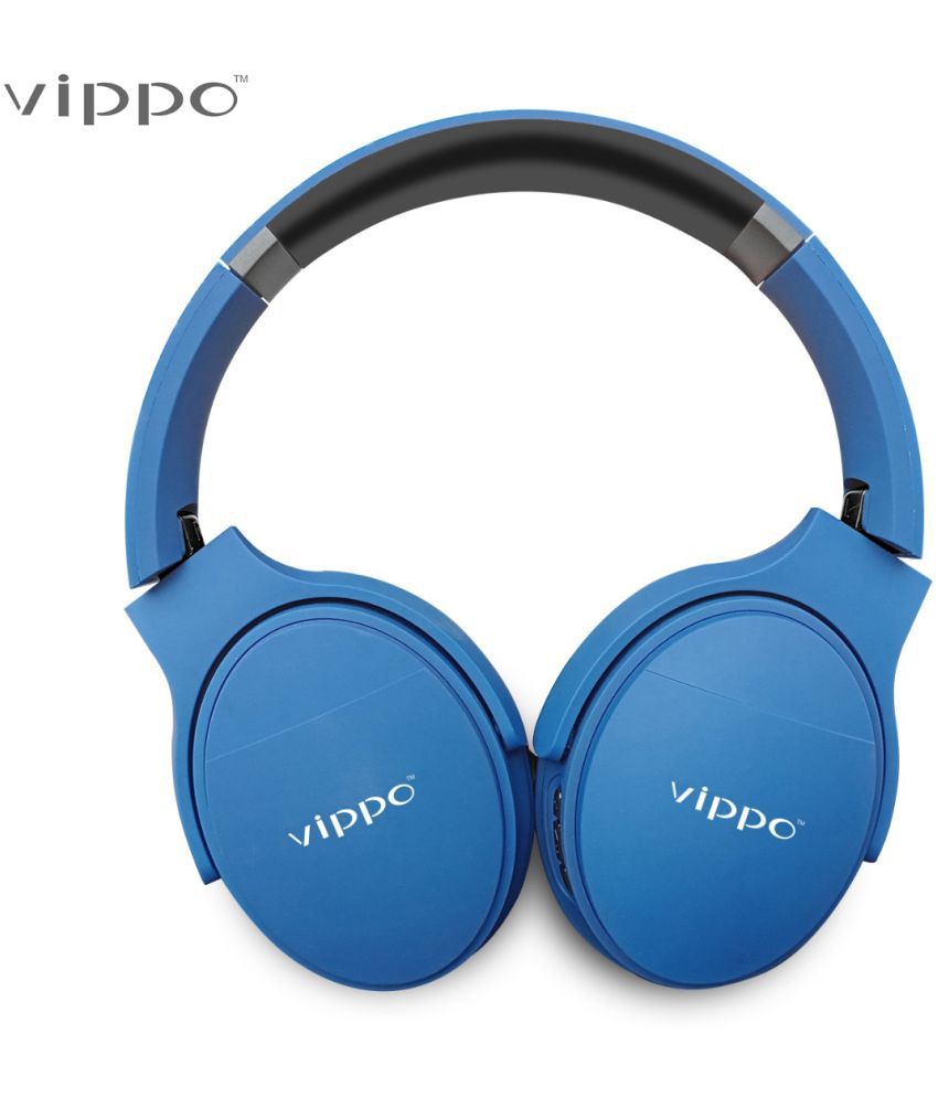     			Vippo Classic VBH 658 HEADPHONE Bluetooth Bluetooth Headphone Over Ear 15 Hours Playback Passive noise cancellation IPX5(Splash & Sweat Proof) Blue