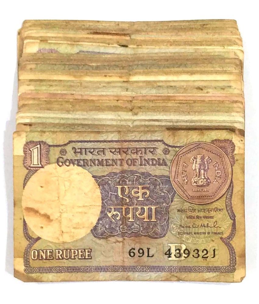     			1 Rupees Note Small Coin ( Pack of 20 ) Mix Governor, Condition as per Image