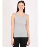 Jockey A113 Women's Super Combed Cotton Rib Fabric Slim Fit Solid Tank Top - Light Grey Melange