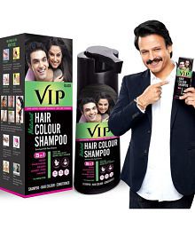 VIP Hair Colour Shampoo Ammonia Free Permanent Hair Color 180 mL Black
