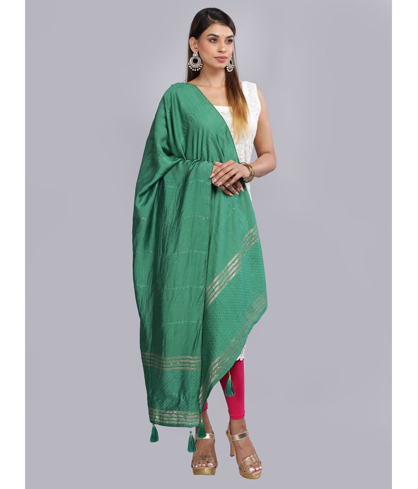     			Aany's Culture Green Viscose Women's Dupatta - ( Pack of 1 )