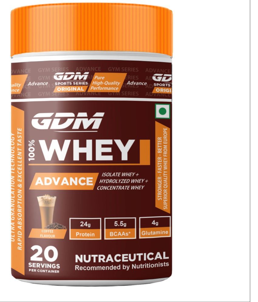     			GDM NUTRACEUTICALS LLP Advance Whey Protein Powder ( 608 gm , Coffee - Flavour )