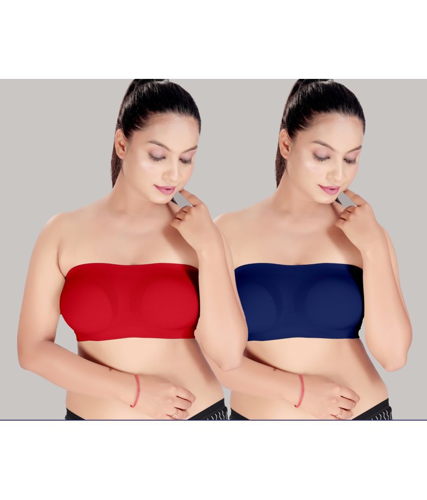     			HAYA Multicolor Polyester Non Padded Women's Strapless Bra ( Pack of 2 )