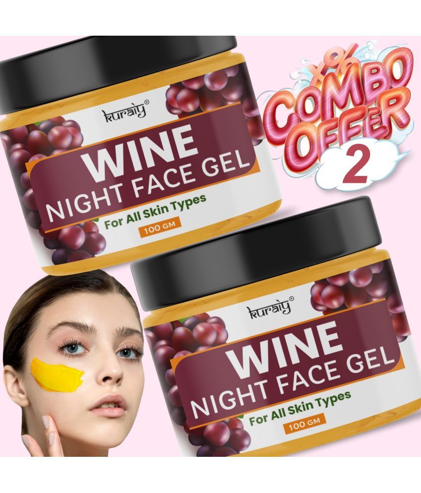     			KURAIY Wine Night Face Gel Suitable for All Skin Types 100g Pack of 2