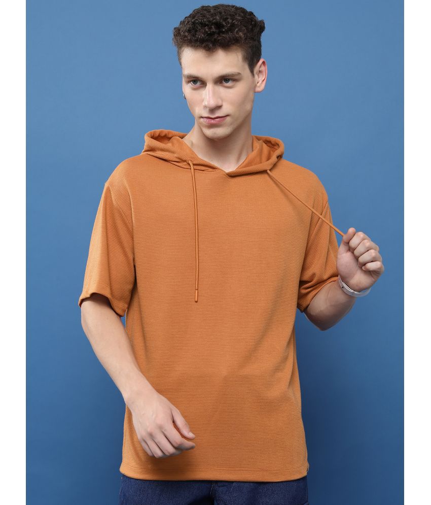     			Ketch Polyester Oversized Fit Solid Half Sleeves Men's T-Shirt - Rust ( Pack of 1 )