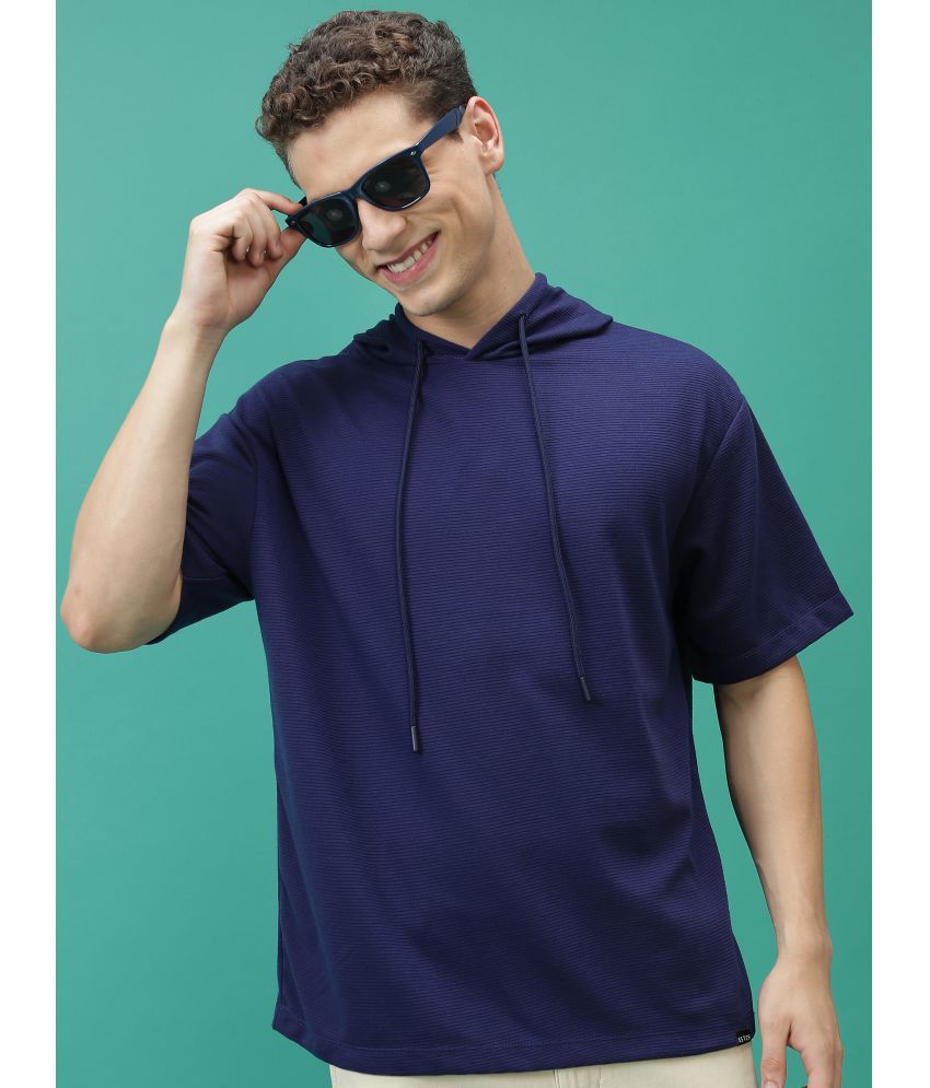     			Ketch Polyester Oversized Fit Solid Half Sleeves Men's T-Shirt - Navy Blue ( Pack of 1 )