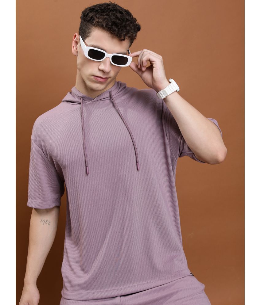     			Ketch Polyester Oversized Fit Solid Half Sleeves Men's T-Shirt - Purple ( Pack of 1 )
