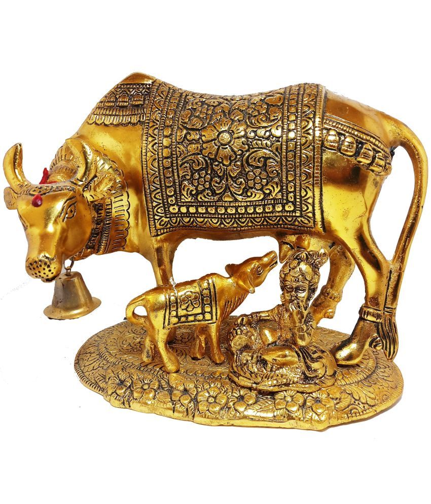     			KridayKraft Aluminium Kamdhenu Cow Idol ( 13 cm )