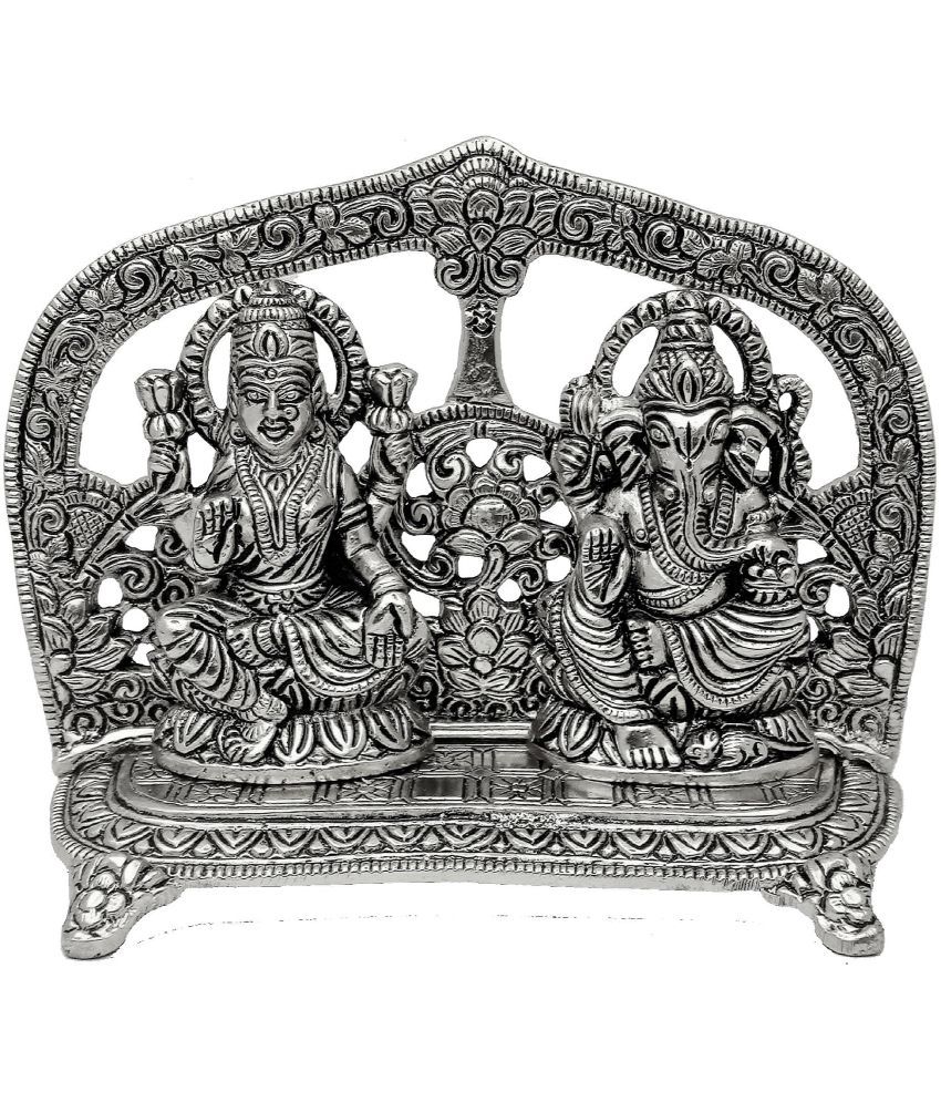     			KridayKraft Aluminium Laxmi Ganesh Idol ( 17 cm )