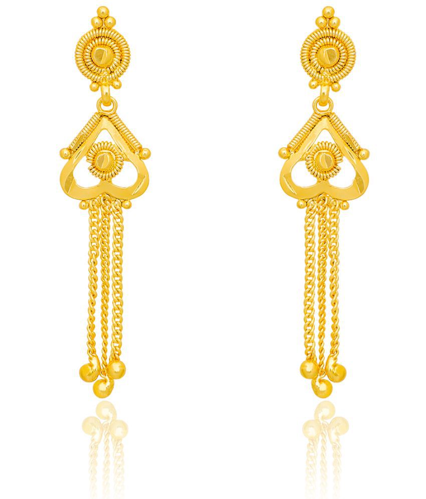     			LUV FASHION Gold Drop Earrings ( Pack of 1 )
