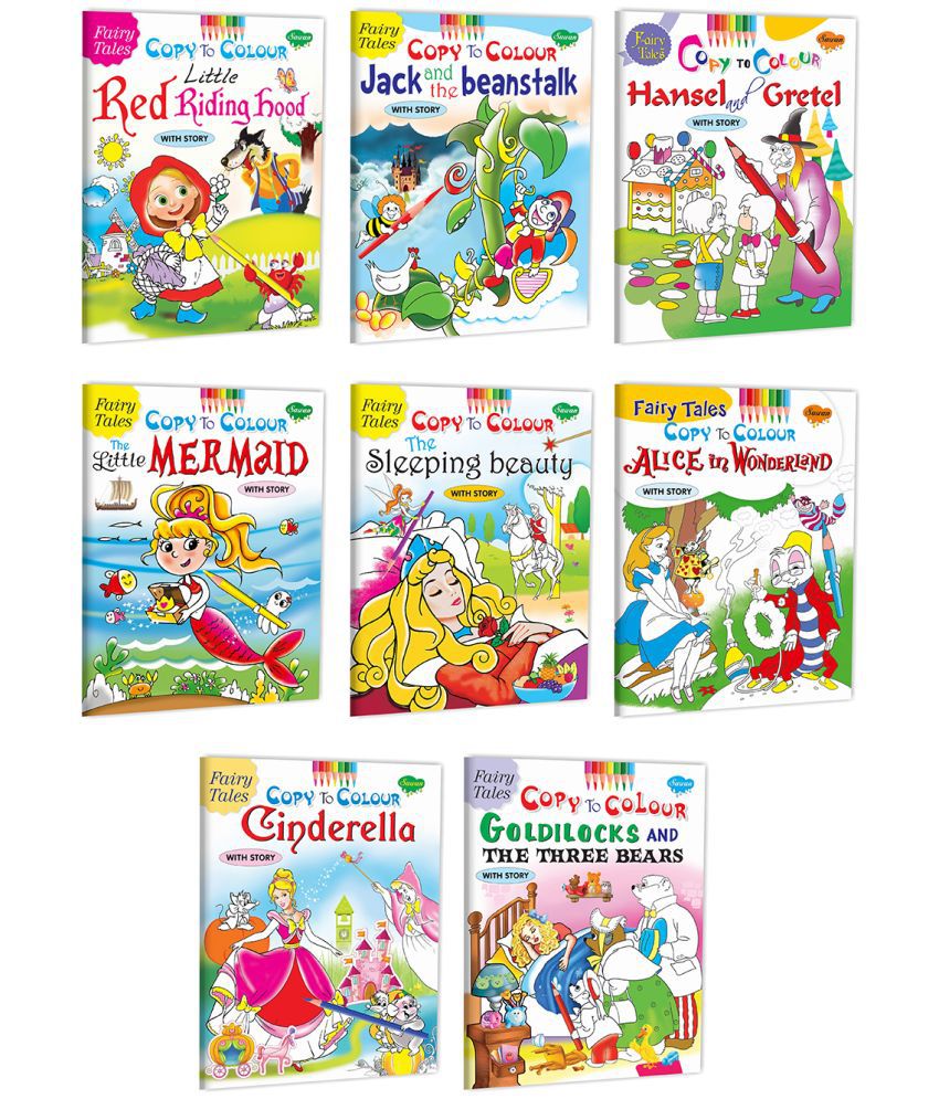    			My First Fairy Tales Copy to Colour With Story | Complete Combo | Pack of 8 Colouring Books With Stories