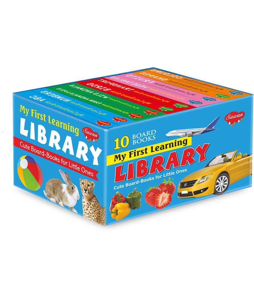     			My First Picture Library Blue Box of 10 Board Books (Pre-School Books) | Gift Set For Kids