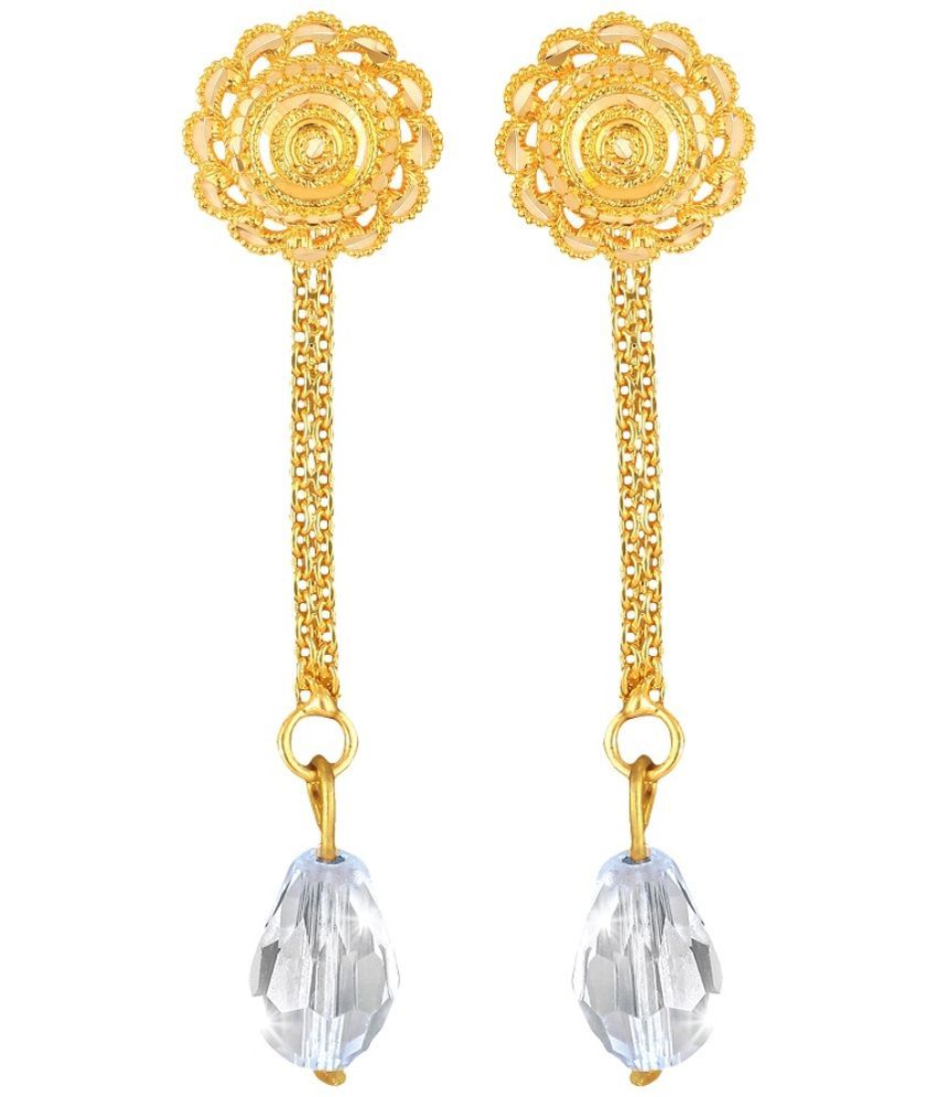     			VIVASTRI Golden Drop Earrings ( Pack of 2 )