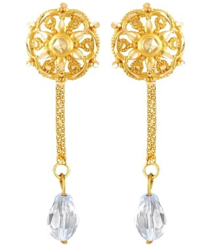     			VIVASTRI Golden Drop Earrings ( Pack of 2 )