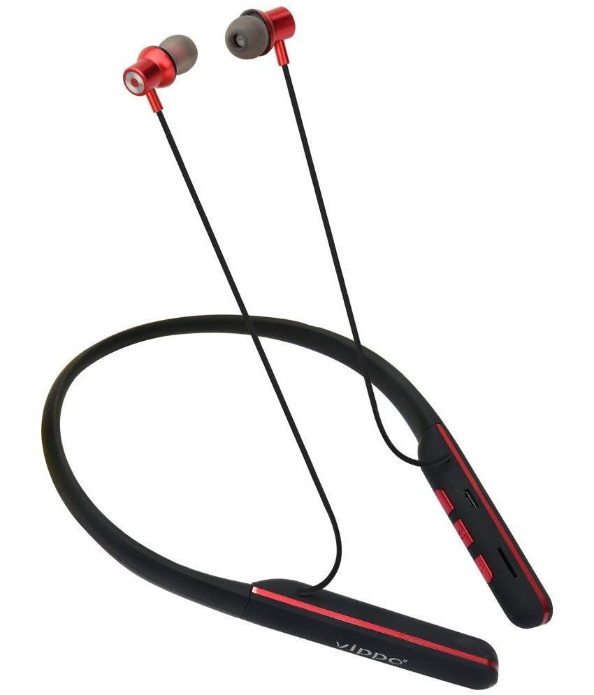     			Vippo Classic VBT-756+ Neckband In-the-ear Bluetooth Headset with Upto 30h Talktime Foldable Collapsible - Red
