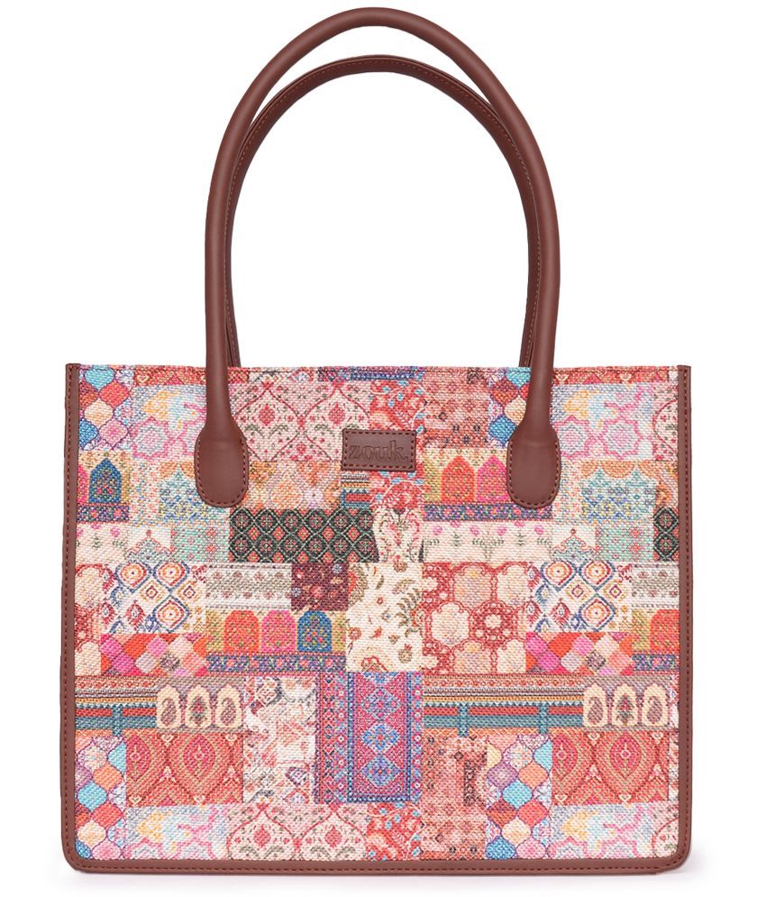     			Zouk Multicolor Jute Tote Bag