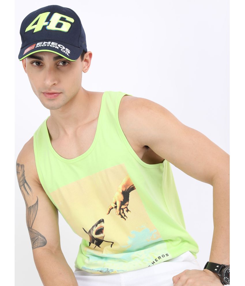    			Ketch 100% Cotton Slim Fit Printed Sleeveless Men's T-Shirt - Green ( Pack of 1 )