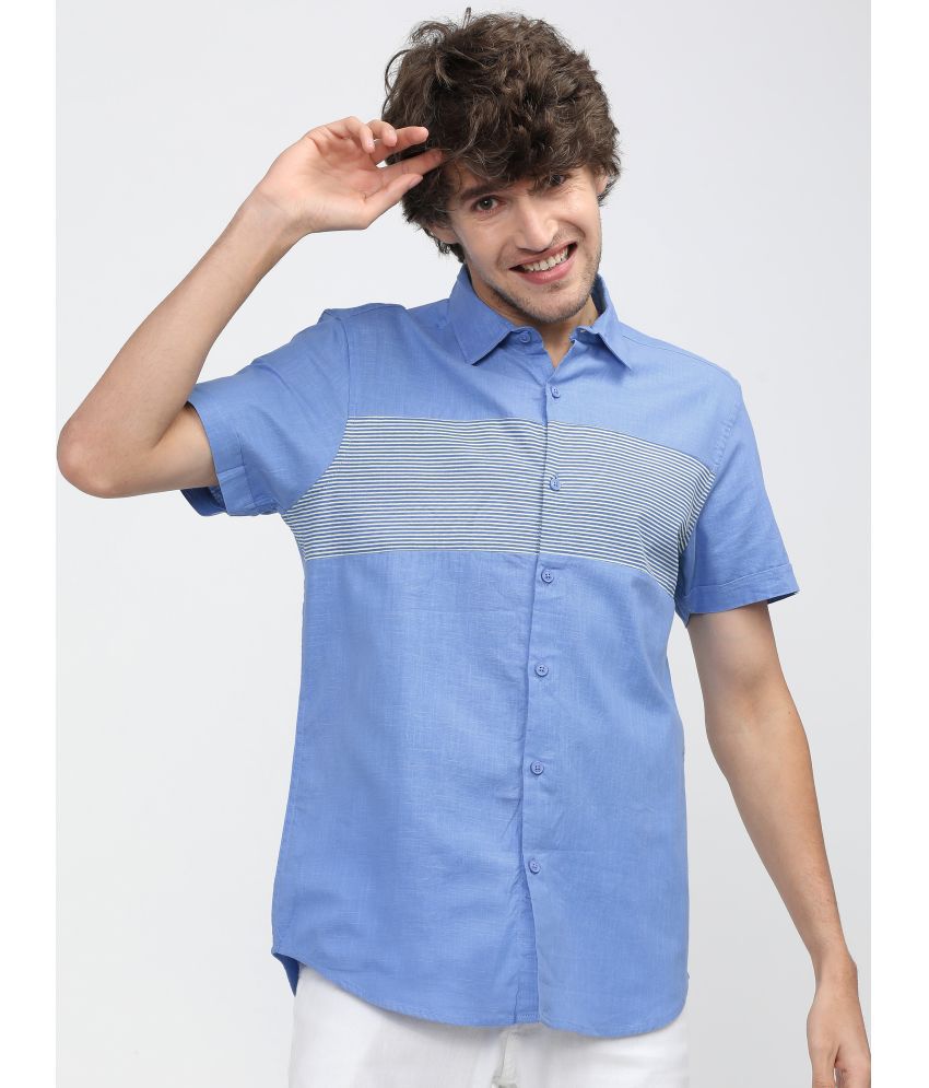    			Ketch Cotton Blend Slim Fit Solids Half Sleeves Men's Casual Shirt - Blue ( Pack of 1 )