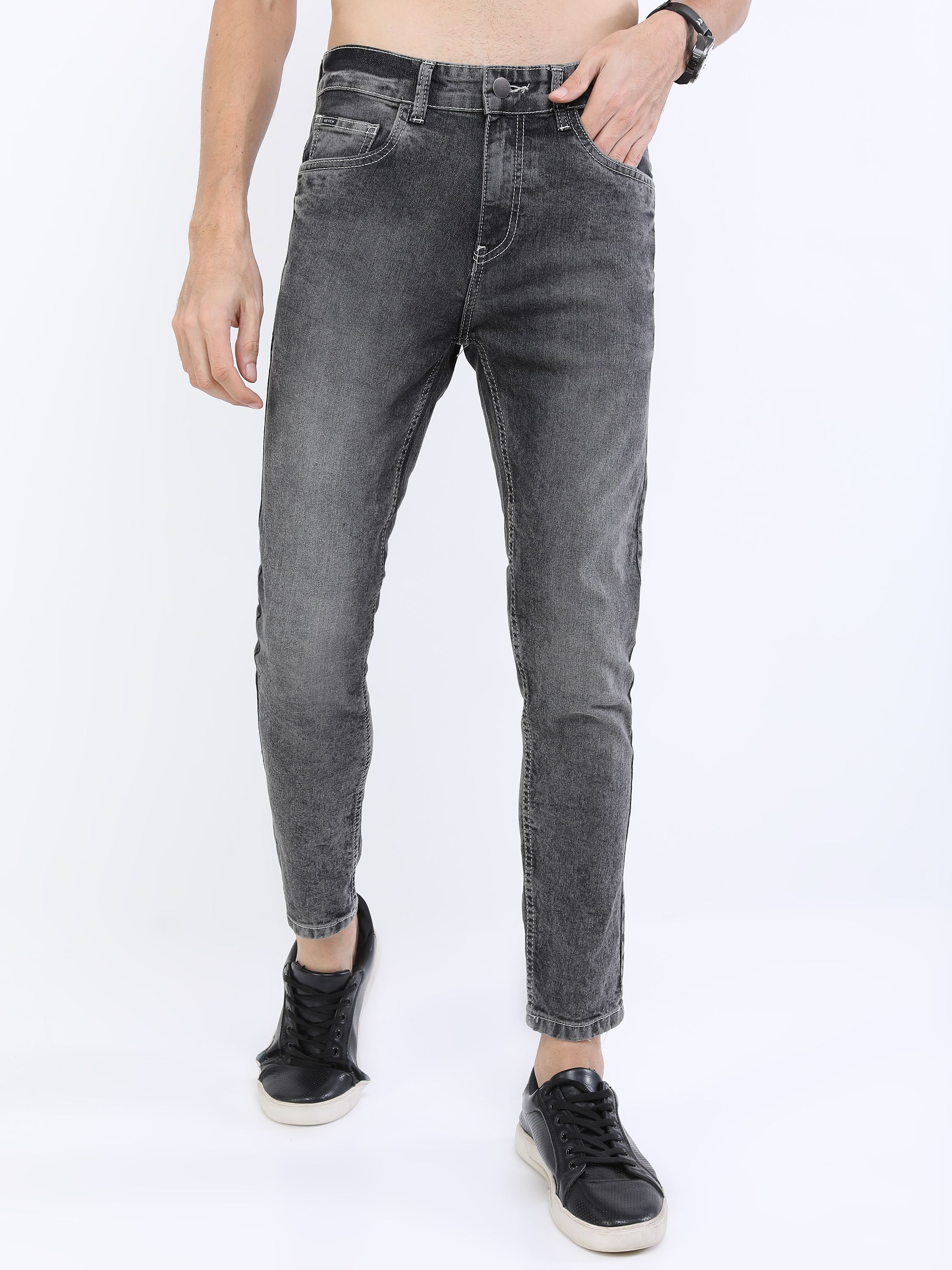     			Ketch Skinny Fit Basic Men's Jeans - Grey ( Pack of 1 )
