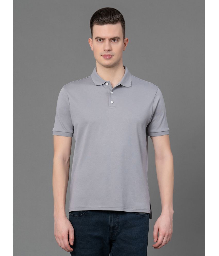     			Red Tape Cotton Regular Fit Solid Half Sleeves Men's Polo T Shirt - Grey ( Pack of 1 )