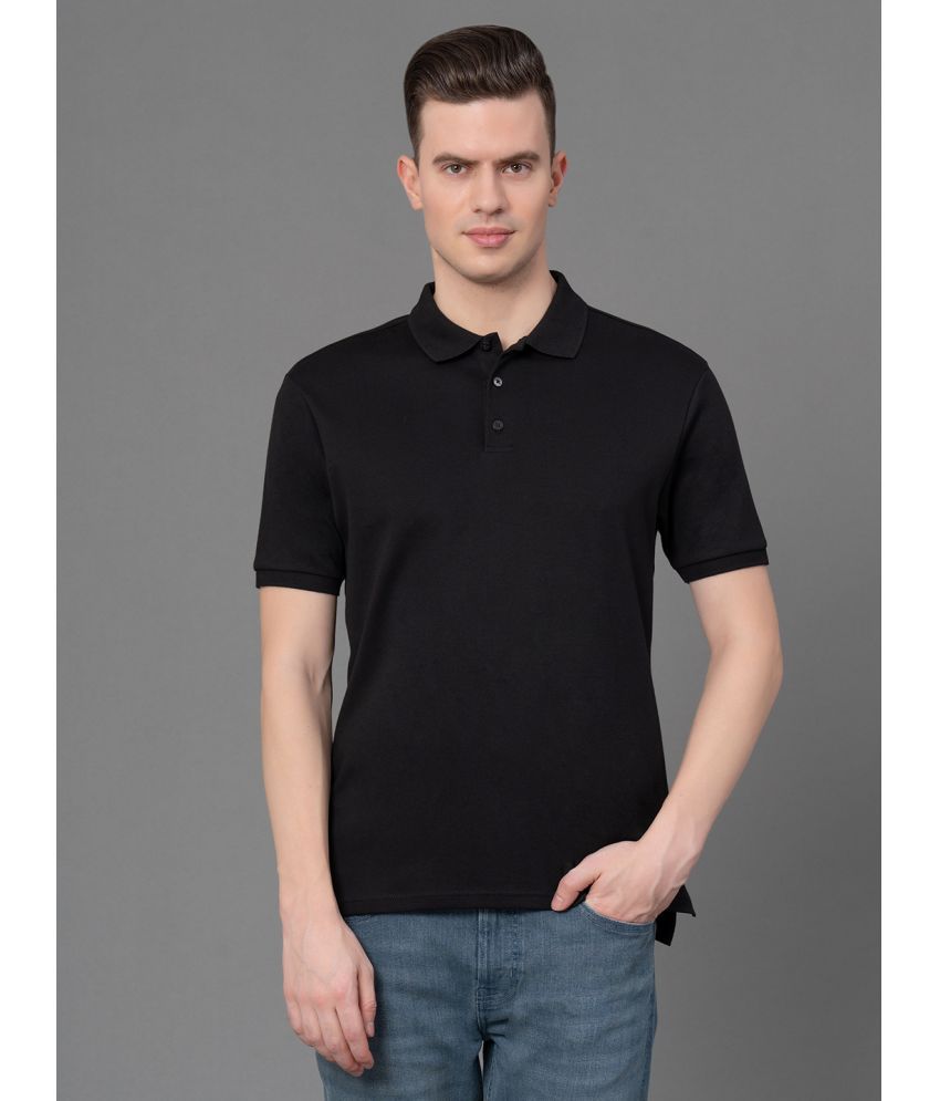     			Red Tape Cotton Regular Fit Solid Half Sleeves Men's Polo T Shirt - Black ( Pack of 1 )