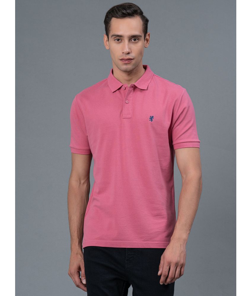     			Red Tape Cotton Regular Fit Solid Half Sleeves Men's Polo T Shirt - Pink ( Pack of 1 )