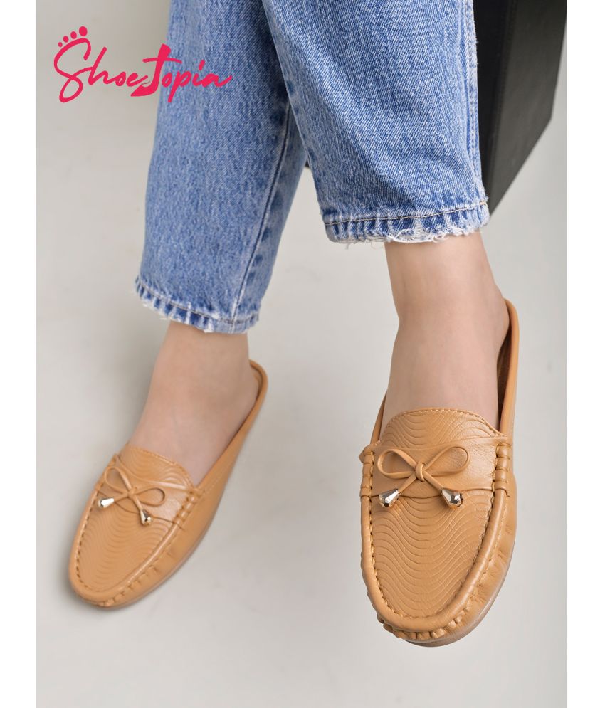     			Shoetopia Tan Women's Mules Shoes