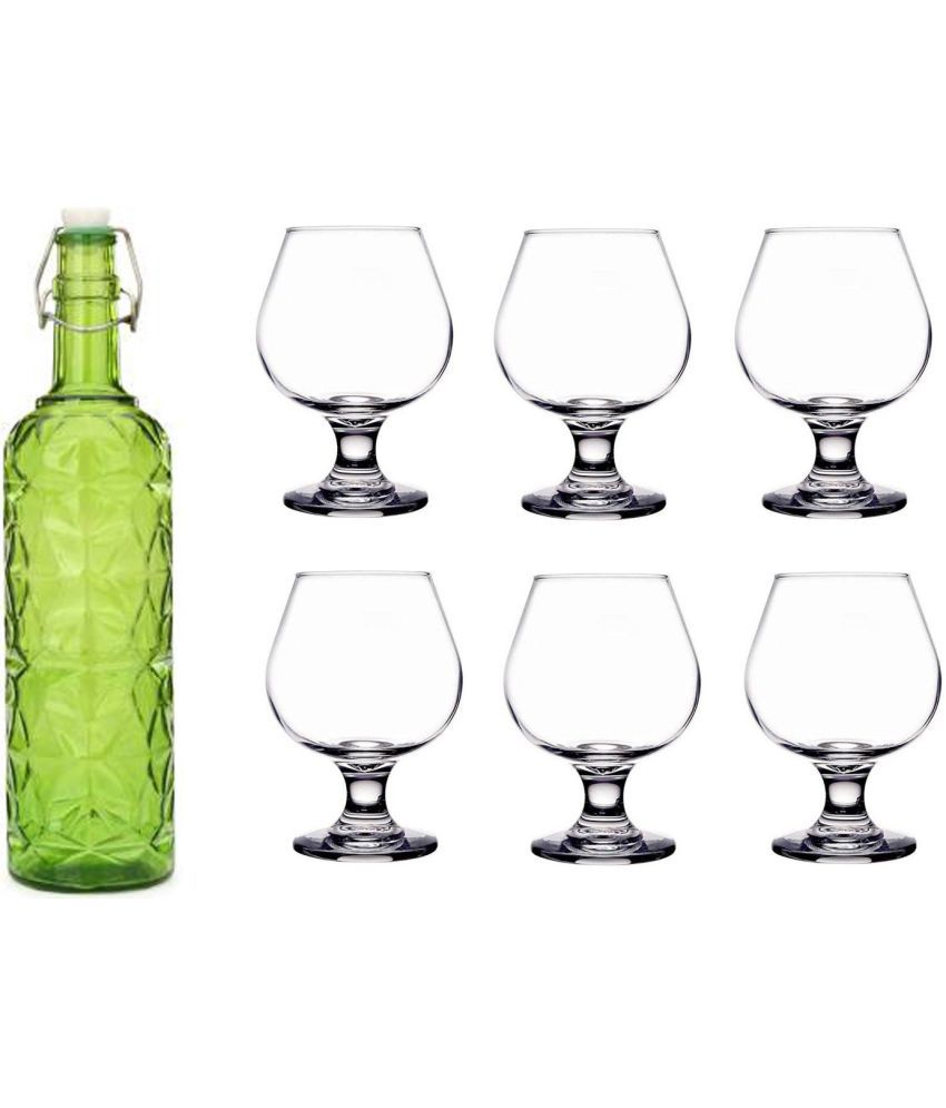     			AFAST Bottle Glass Green Glass Water Bottle 1000 mL ( Set of 7 )