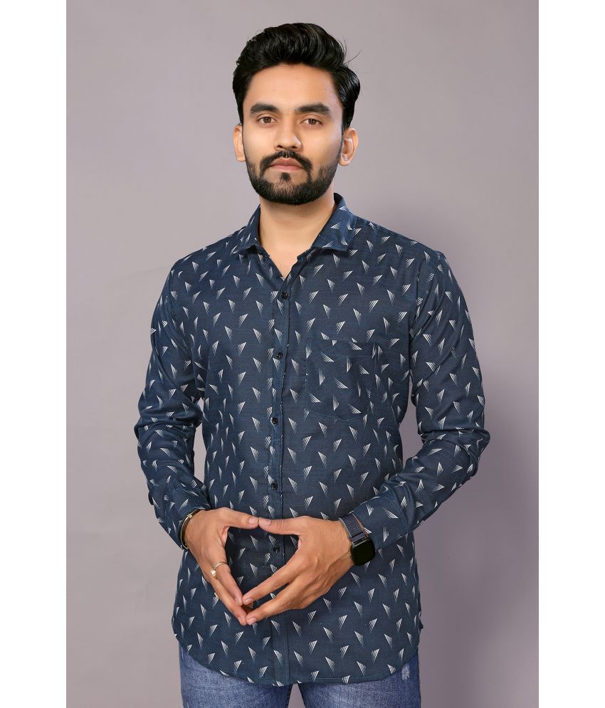     			Anand Cotton Blend Regular Fit Printed Full Sleeves Men's Casual Shirt - Blue ( Pack of 1 )