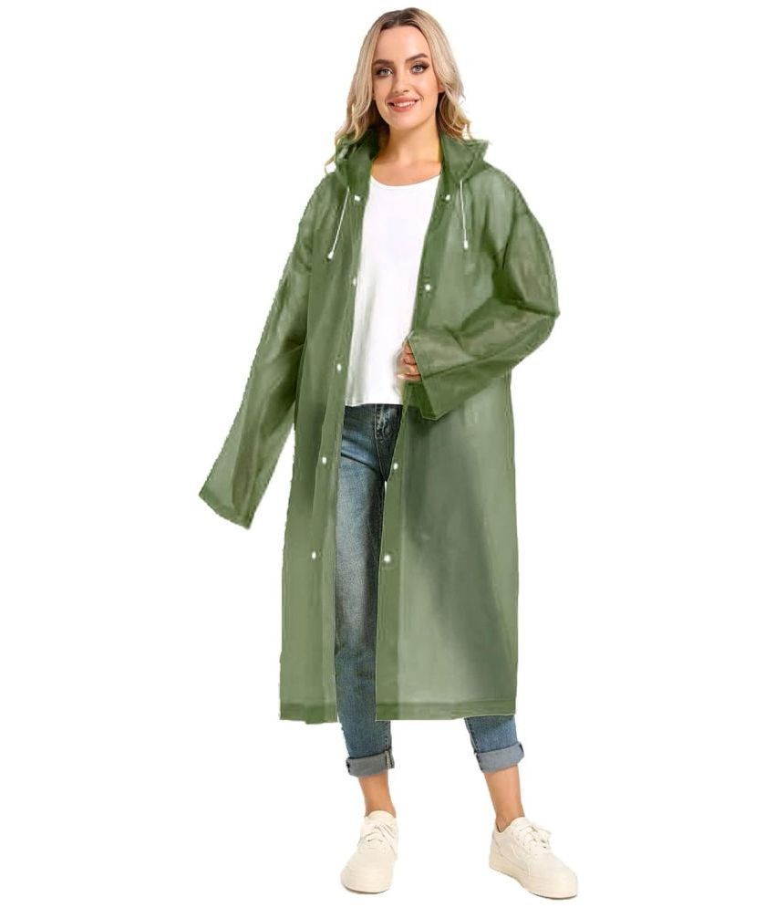     			Infispace Polyester Long Raincoat - Green