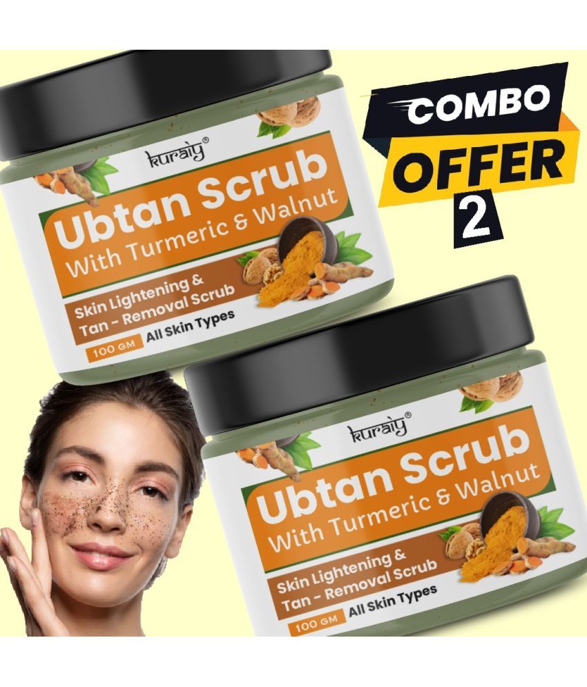     			KURAIY Ubtan Skin Whitening &Tan Removal Face Scrub Suitable for All Skin Types 100g Pack Of 2