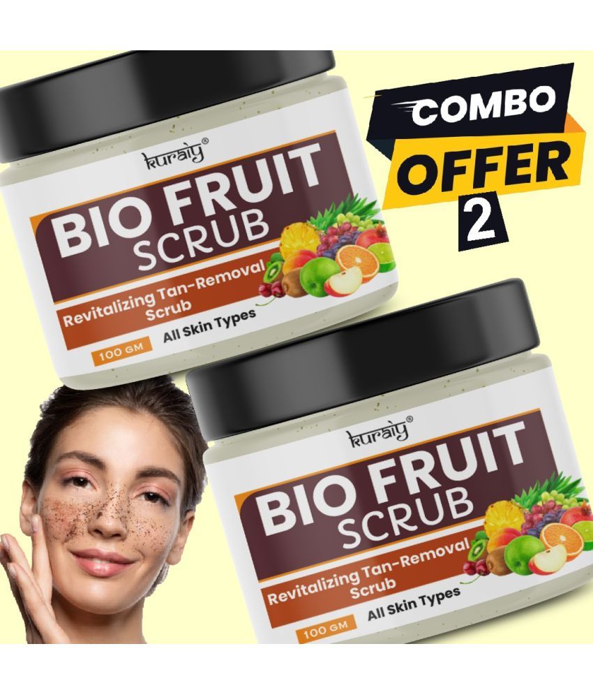     			KURAIY Bio Fruit Revitalizing and Tan Removal Face Scrub for All Skin Types 100g (Pack Of 2)