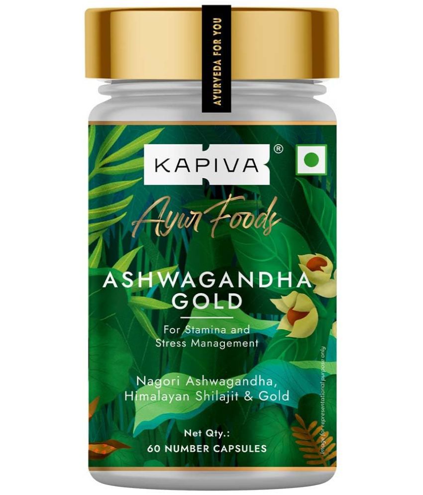    			Kapiva Ashwagandha Gold Capsules (60 N Caps) 100% Ayurvedic | With Gold, Shilajit | Helps in Stress Management | For Men & Women