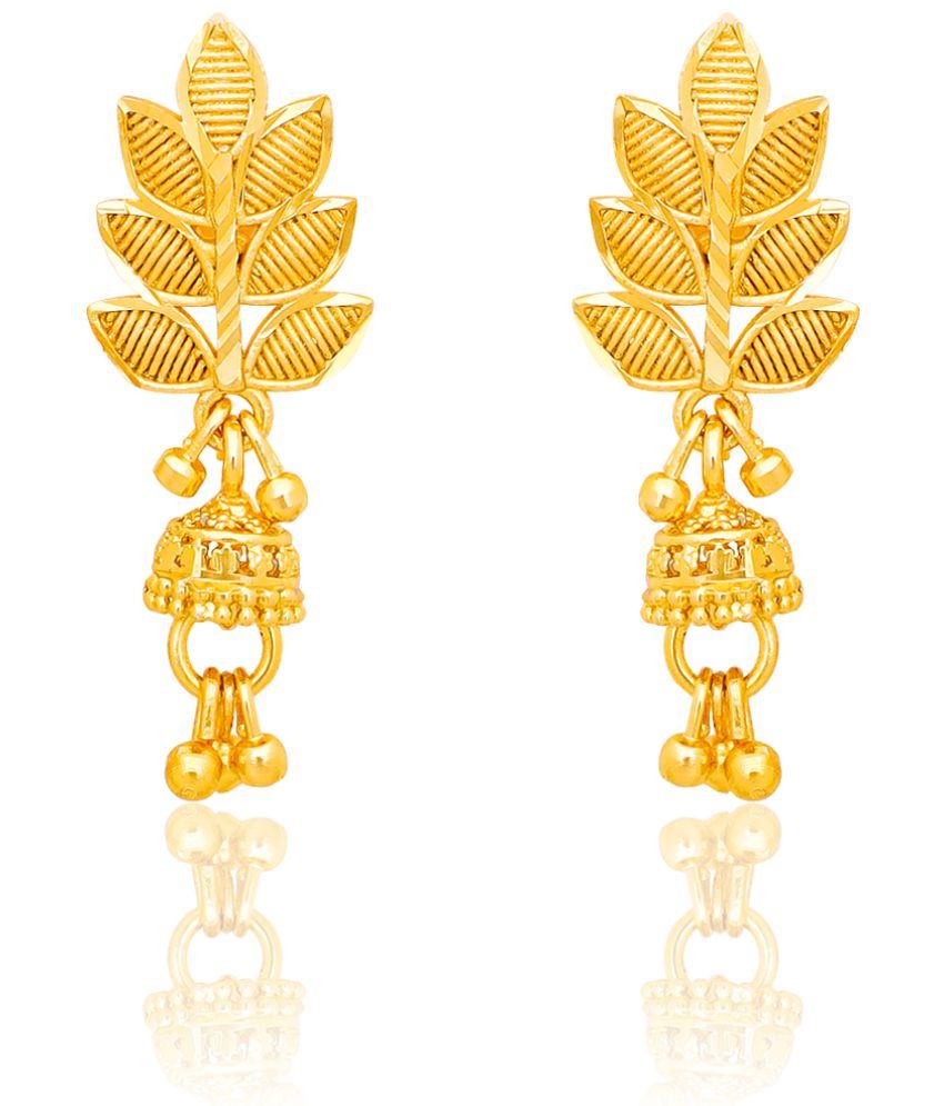     			LUV FASHION Golden Drop Earrings ( Pack of 1 )