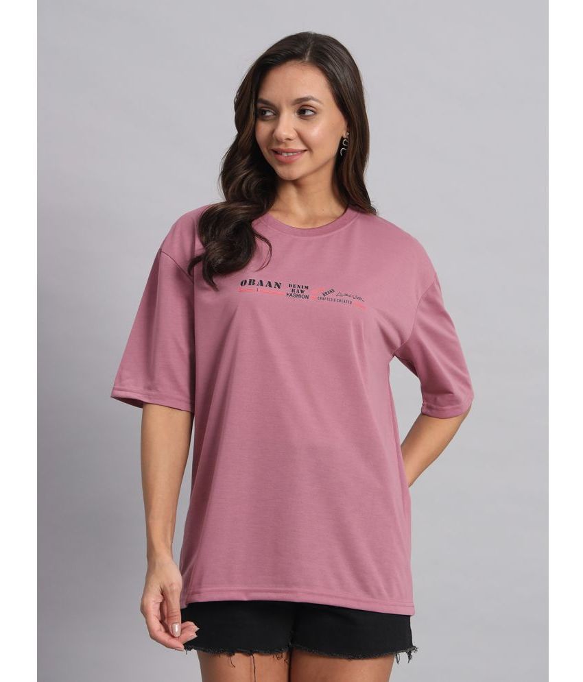     			OBAAN Lavender Cotton Blend Loose Fit Women's T-Shirt ( Pack of 1 )