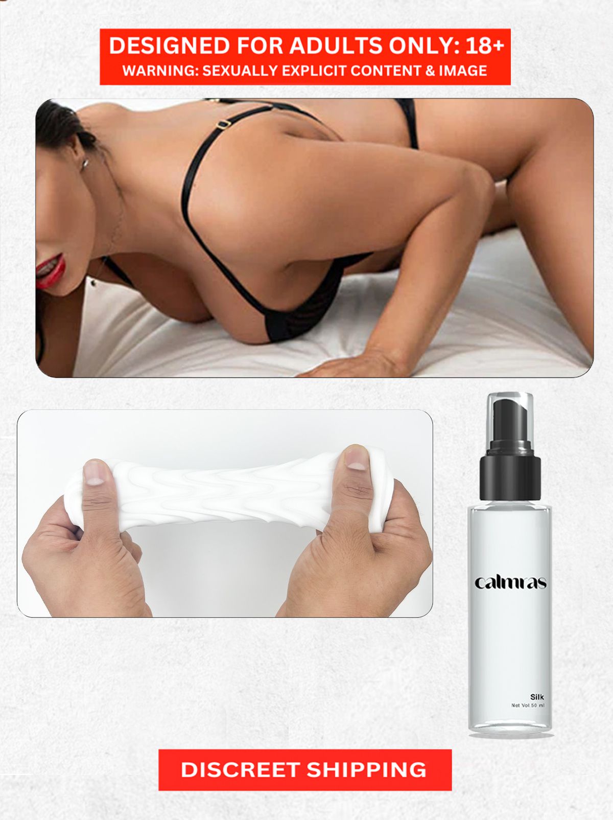     			Transparent Masturbator with Big Lube- White Color and Light Weight | Calmras Tac | inner Dotted Texture for Smooth and Satisfying Pleasure