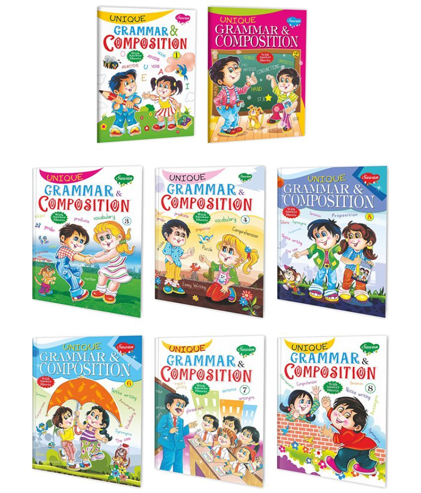     			Unique Grammar & Composition Complete Combo | Pack of 8 Educational Books