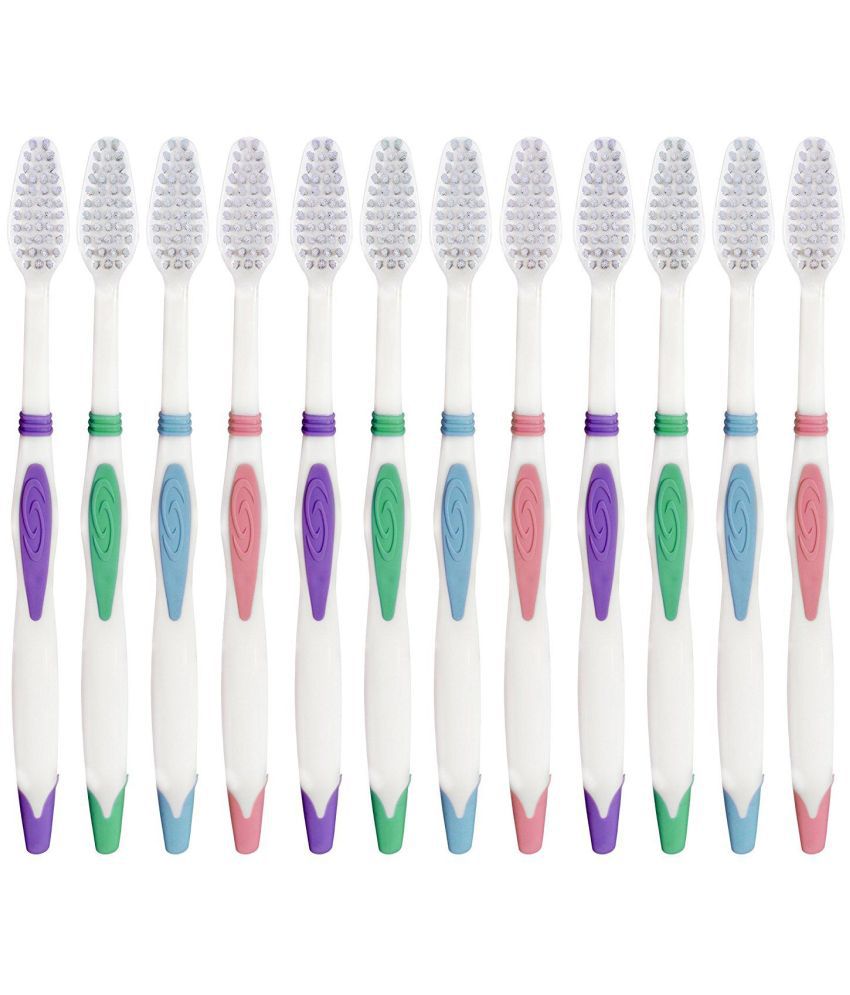     			aquawhite sensitive,ultra soft brisles Toothbrush Pack of 12