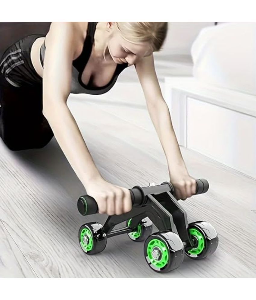     			4 Wheel Ab Roller Home Gym Indoor Ab Wheel for Abs Workouts 4 Wheel Abdominal Exercise Core Workouts for Men & Women (Green) Pack of 1