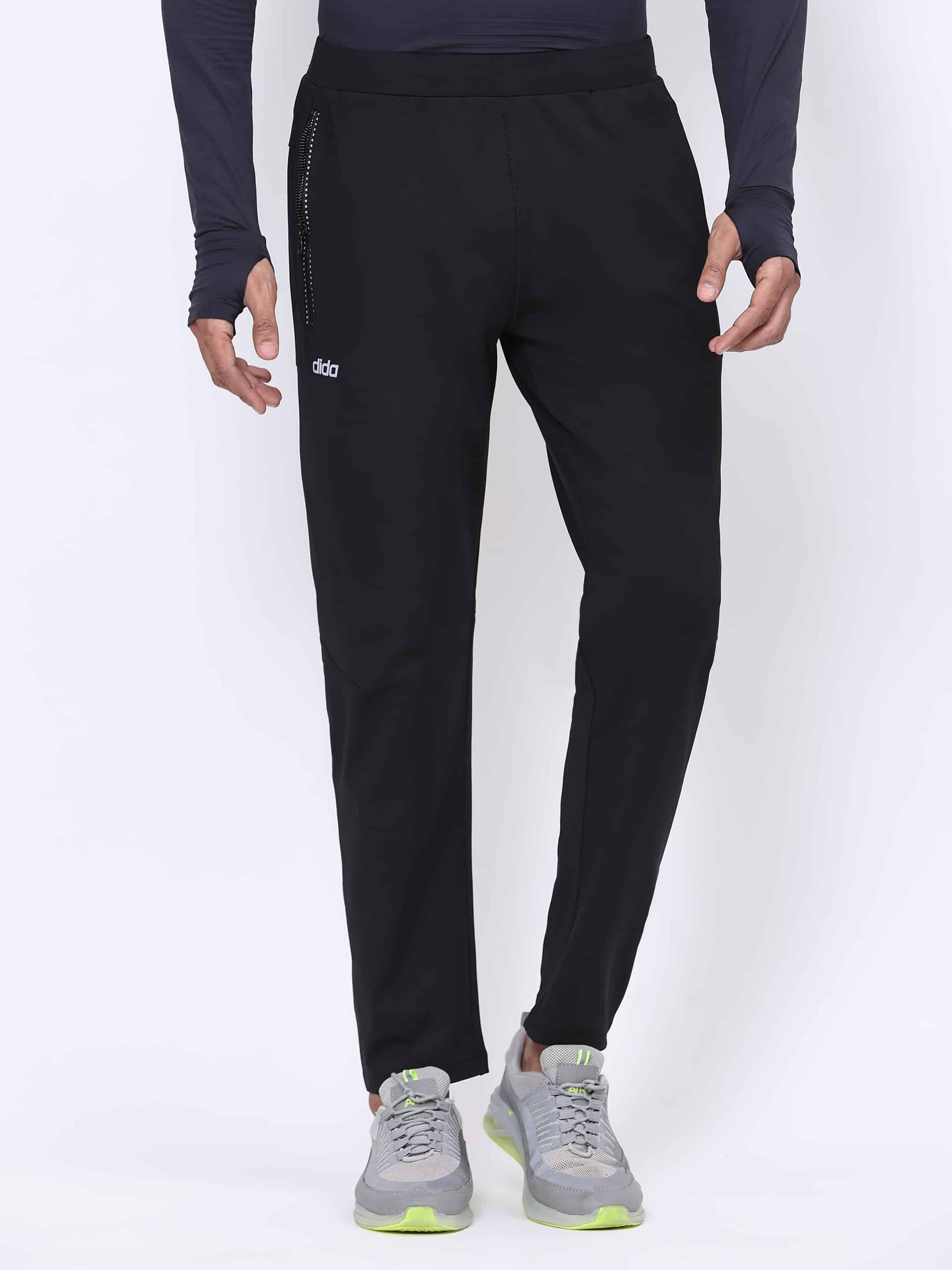     			Dida Sportswear Black Polyester Men's Sports Trackpants ( Pack of 1 )