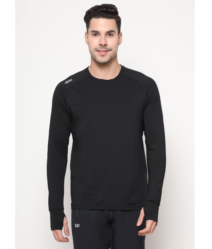     			Dida Sportswear Black Polyester Regular Fit Men's Sports T-Shirt ( Pack of 1 )