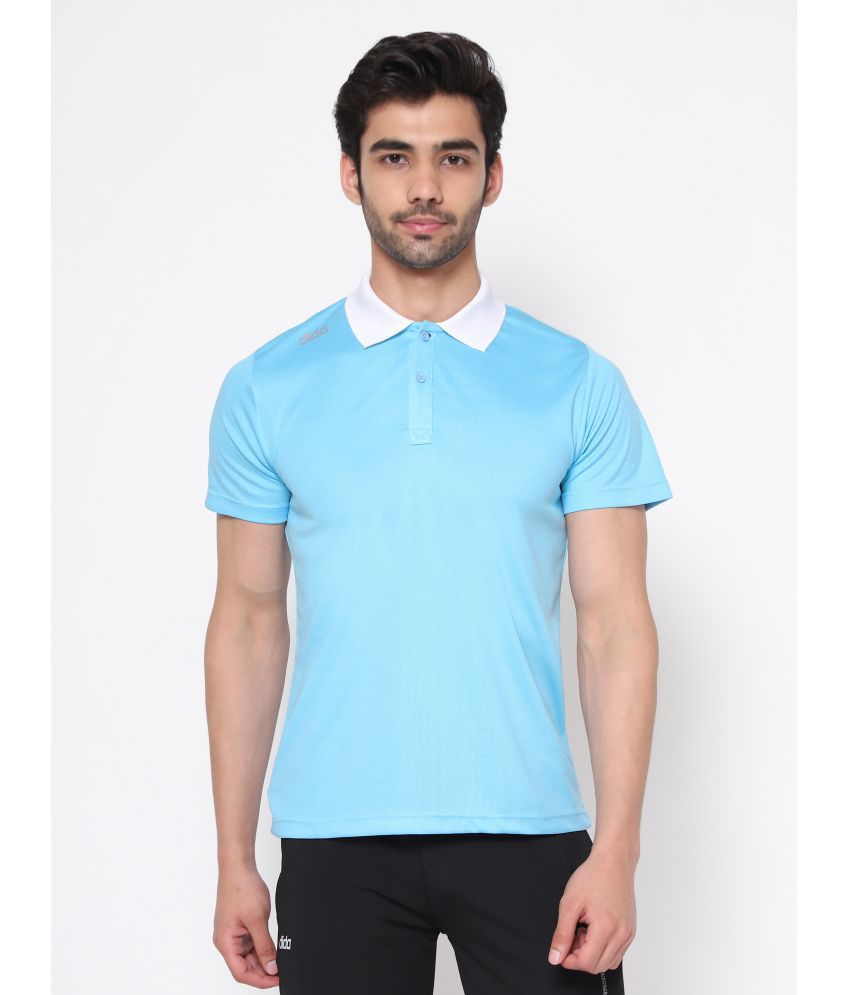     			Dida Sportswear Sky Blue Polyester Regular Fit Men's Sports Polo T-Shirt ( Pack of 1 )