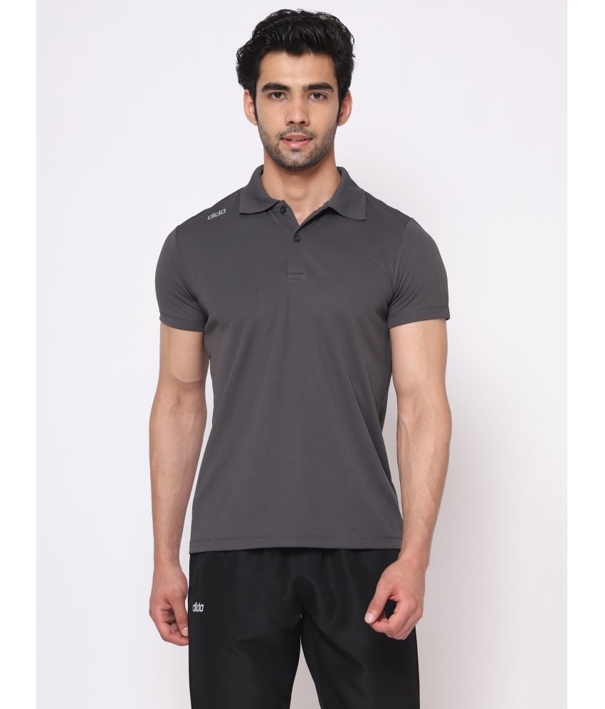     			Dida Sportswear Stone Grey Polyester Regular Fit Men's Sports Polo T-Shirt ( Pack of 1 )