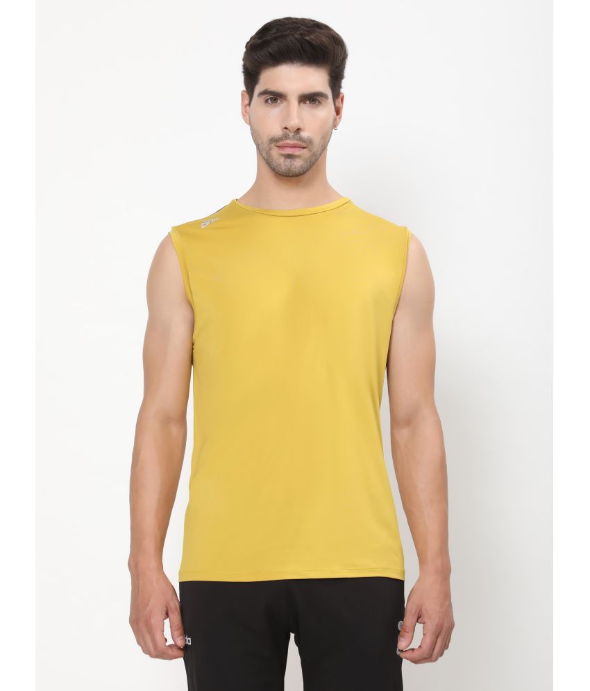     			Dida Sportswear Yellow Polyester Regular Fit Men's Tanks ( Pack of 1 )