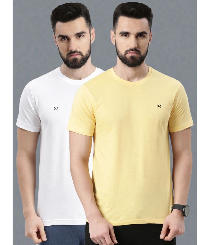     			Force NXT 100% Cotton Regular Fit Solid Half Sleeves Men's T-Shirt - Multicolor ( Pack of 2 )