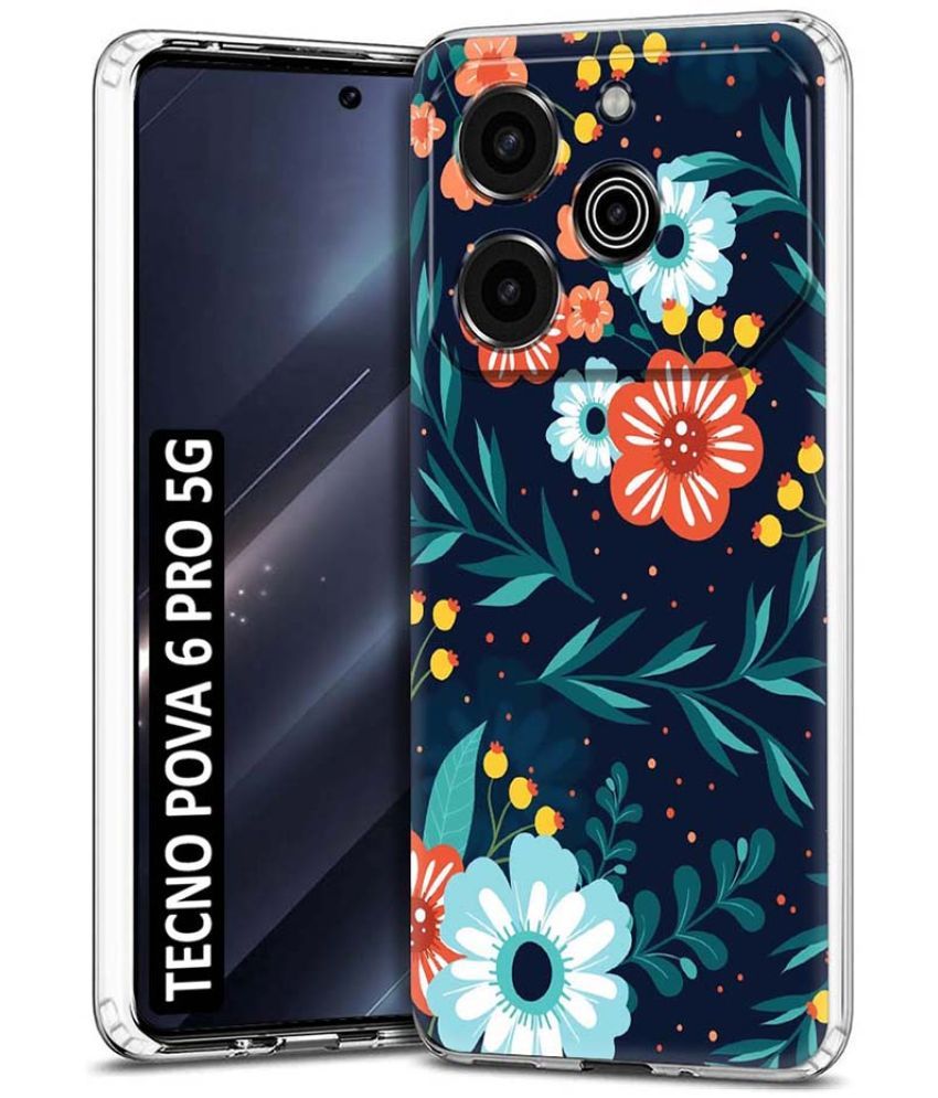     			NBOX Multicolor Printed Back Cover Silicon Compatible For Tecno Pova 6 Pro 5G ( Pack of 1 )