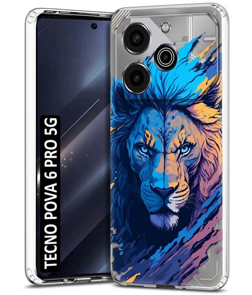     			NBOX Multicolor Printed Back Cover Silicon Compatible For Tecno Pova 6 Pro 5G ( Pack of 1 )