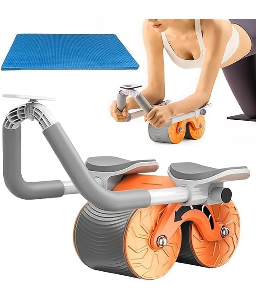     			New Ab Roller Wheel, Automatic Rebound 2 In 1 For Abs Workout, Abdominal Fitness Wheel For Men Women, Dynamic Core Trainer Plank Exercise Wheels With Phone Stand For Home Gym Fitness (Orange) Pack of 1